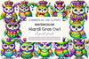 Mardi Gras Owl Clipart Bundle