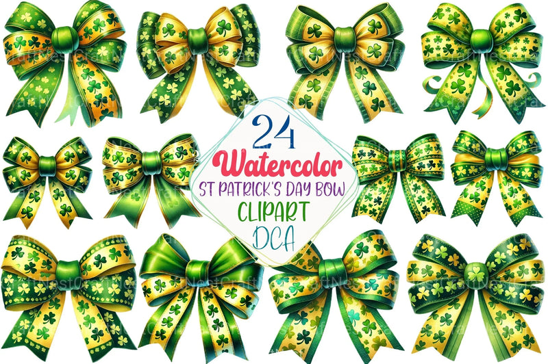 St. Patrick's Day Bow Clipart Bundle 4 - CraftNest - Digital Crafting and Art