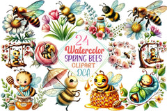 Spring Bees Clipart Bundle - CraftNest - Digital Crafting and Art