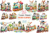 Easter Bunny Train Clipart Bundle