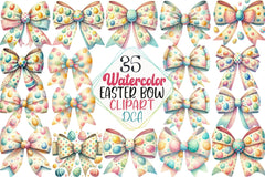 Easter Eggs Coquette Bow Clipart Bundle 1 - CraftNest - Digital Crafting and Art
