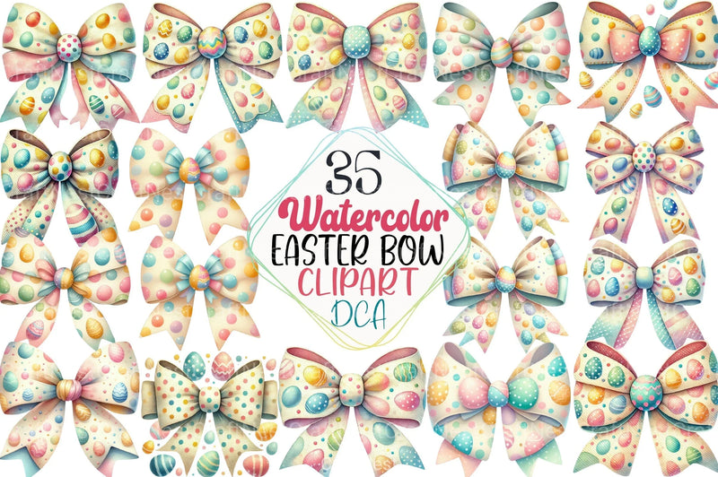 Easter Eggs Coquette Bow Clipart Bundle 1 - CraftNest - Digital Crafting and Art