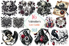 Gothic Valentine's Day Clipart Bundle - CraftNest - Digital Crafting and Art