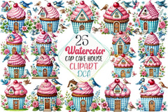 Spring Cupcake House Clipart Bundle - CraftNest - Digital Crafting and Art