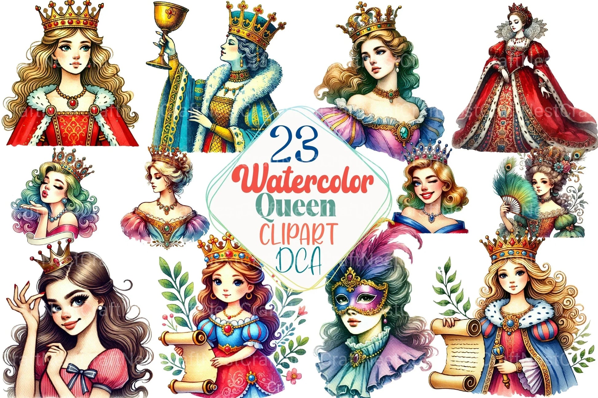 Queen Clipart Bundle Collection - CraftNest - Digital Crafting and Art