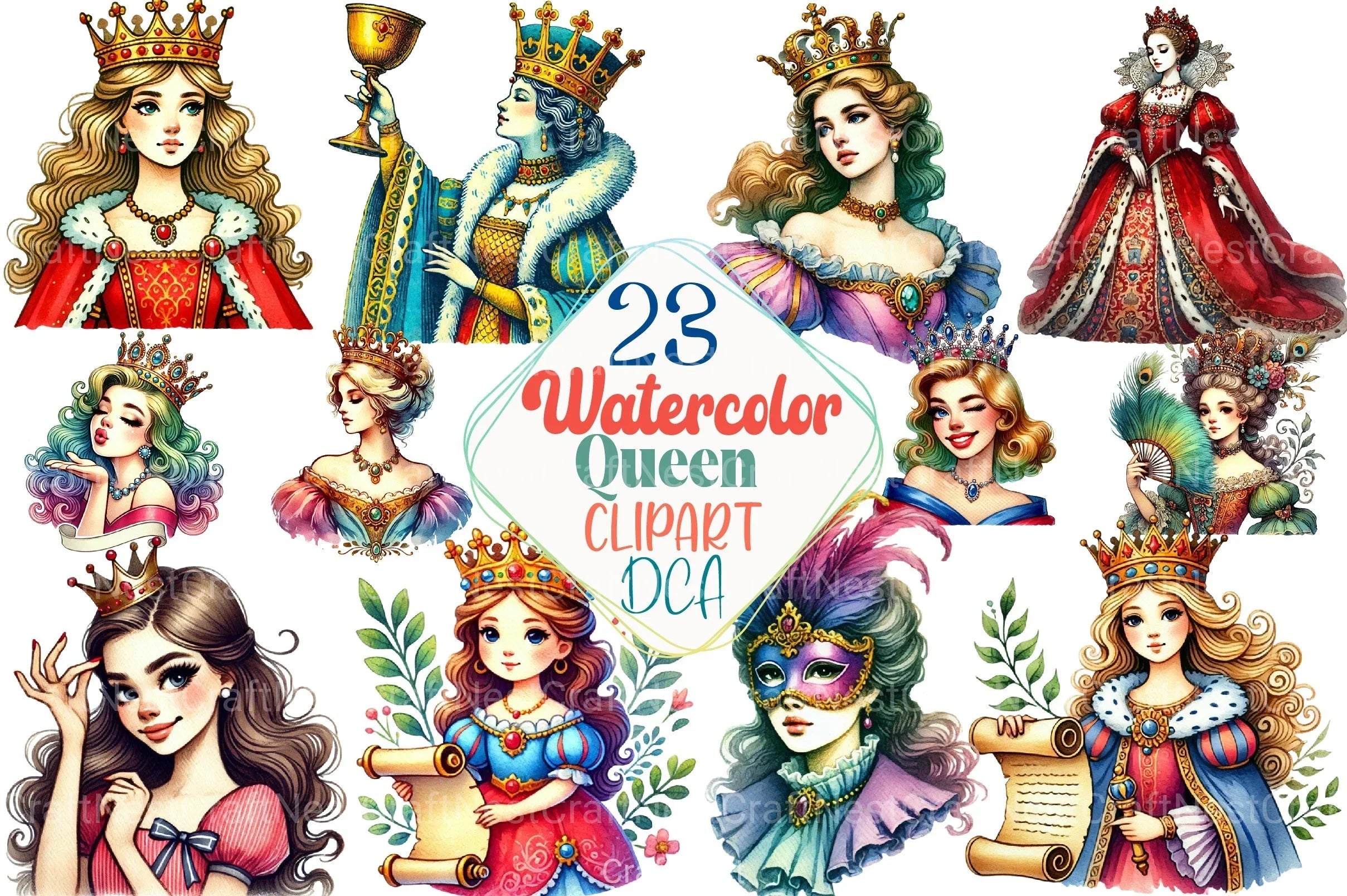 Queen Clipart Bundle Collection - CraftNest - Digital Crafting and Art