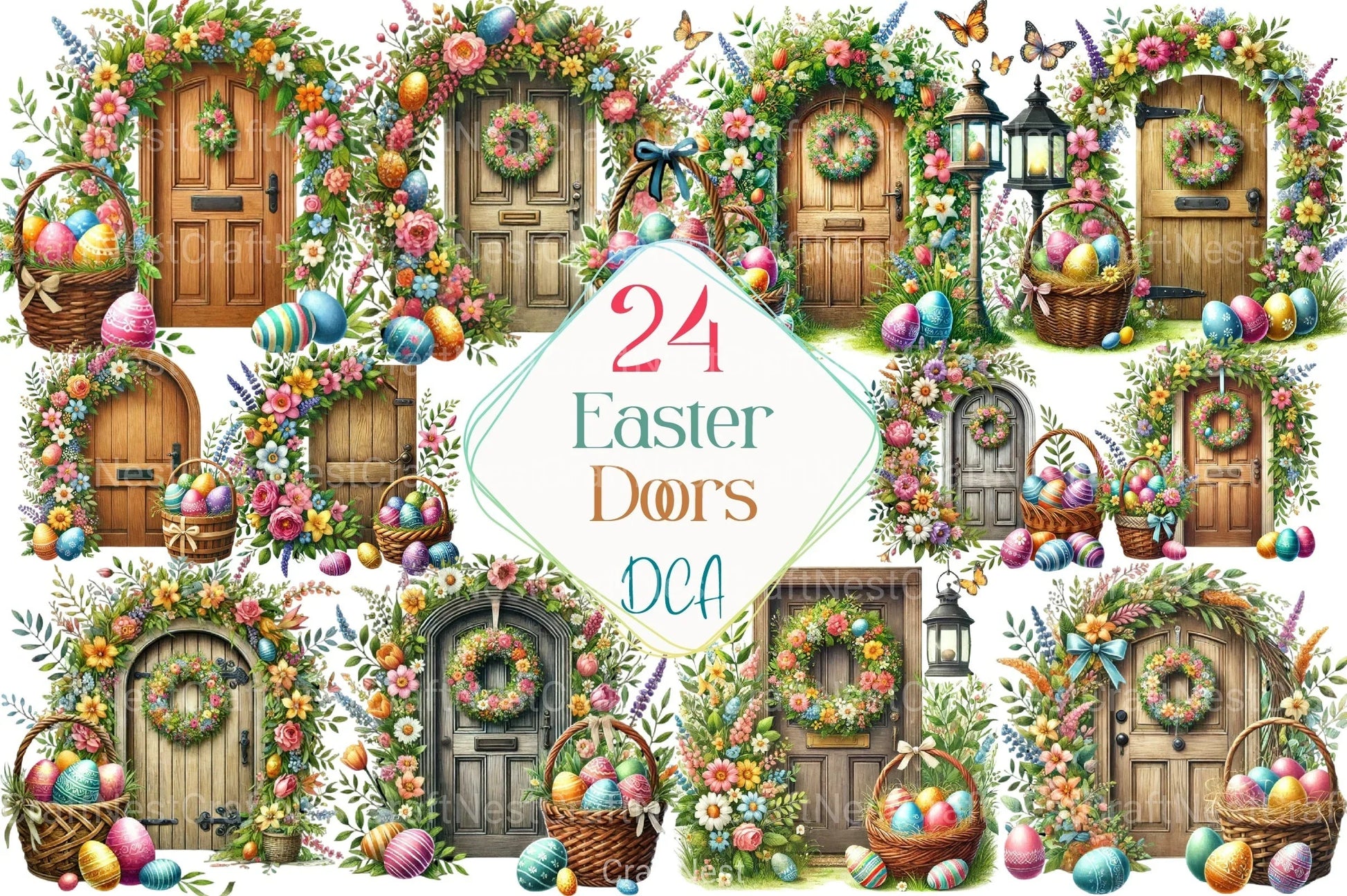 Easter Doors Clipart Bundle 44 - CraftNest - Digital Crafting and Art