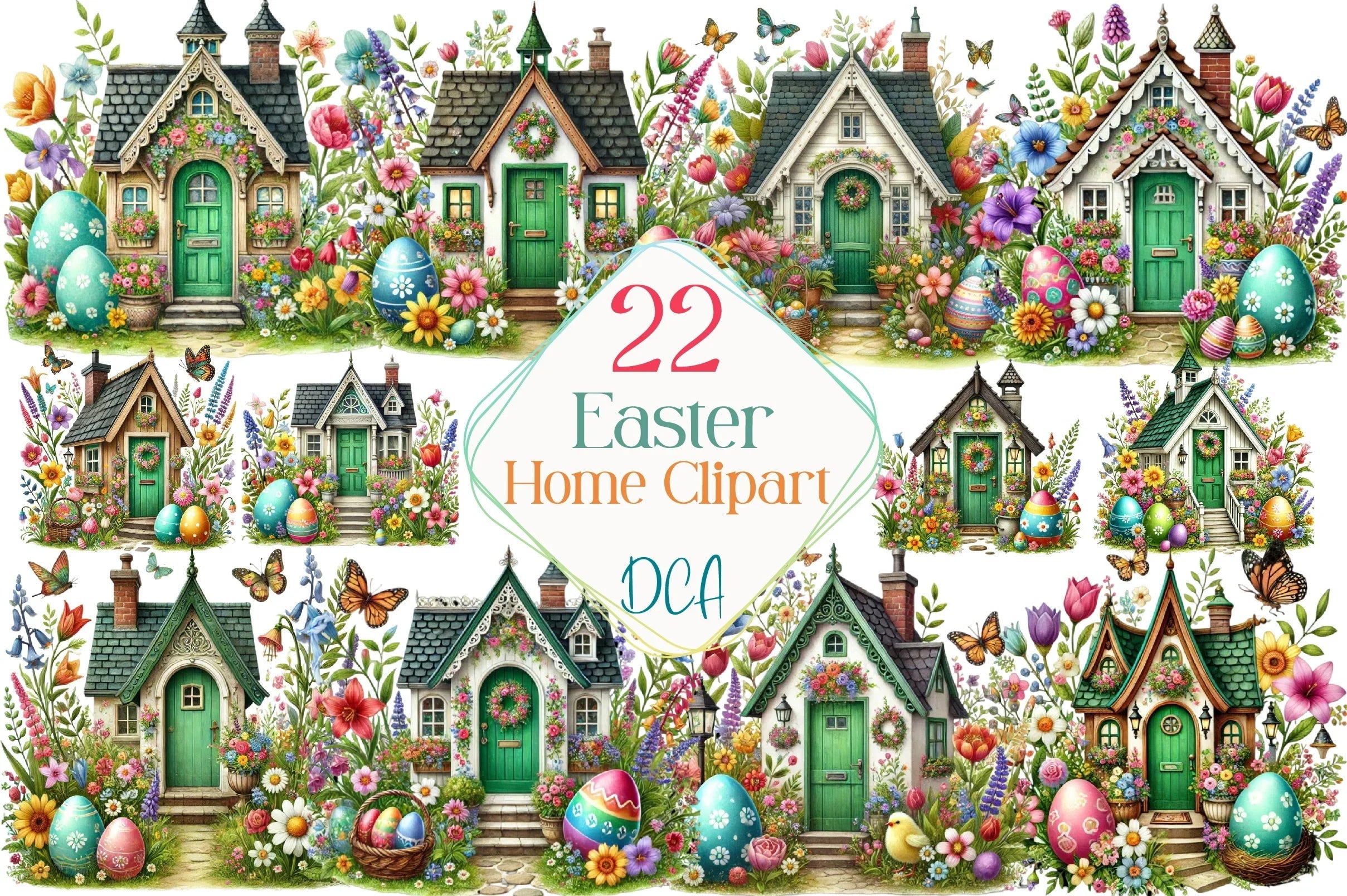 Easter Home Clipart Bundle - CraftNest - Digital Crafting and Art