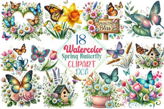 Spring Butterfly Clipart Bundle 2 - CraftNest - Digital Crafting and Art