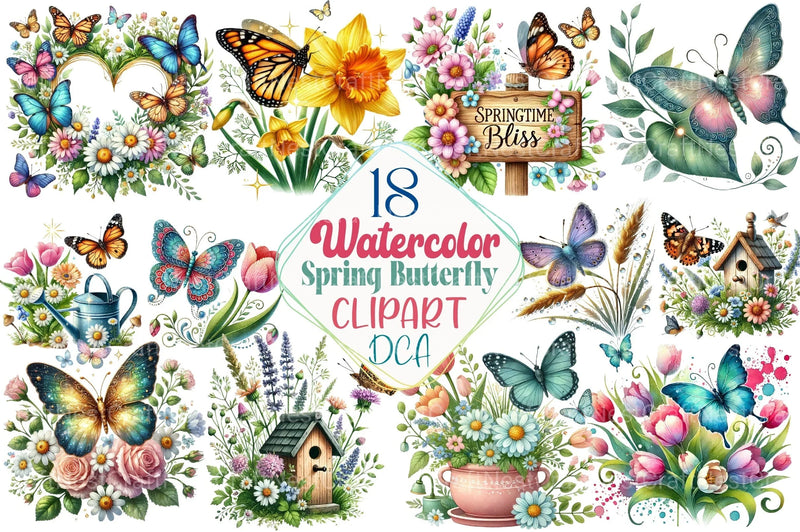 Spring Butterfly Clipart Bundle 2 - CraftNest - Digital Crafting and Art