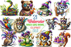 Mardi Gras Animal Clipart Bundle - CraftNest - Digital Crafting and Art