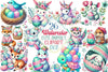 Happy Easter Cute Animals Clipart Bundle