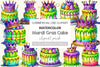 Mardi Gras Cake Clipart Bundle