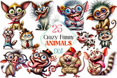 Crazy Funny Animals Clipart Bundle - CraftNest - Digital Crafting and Art