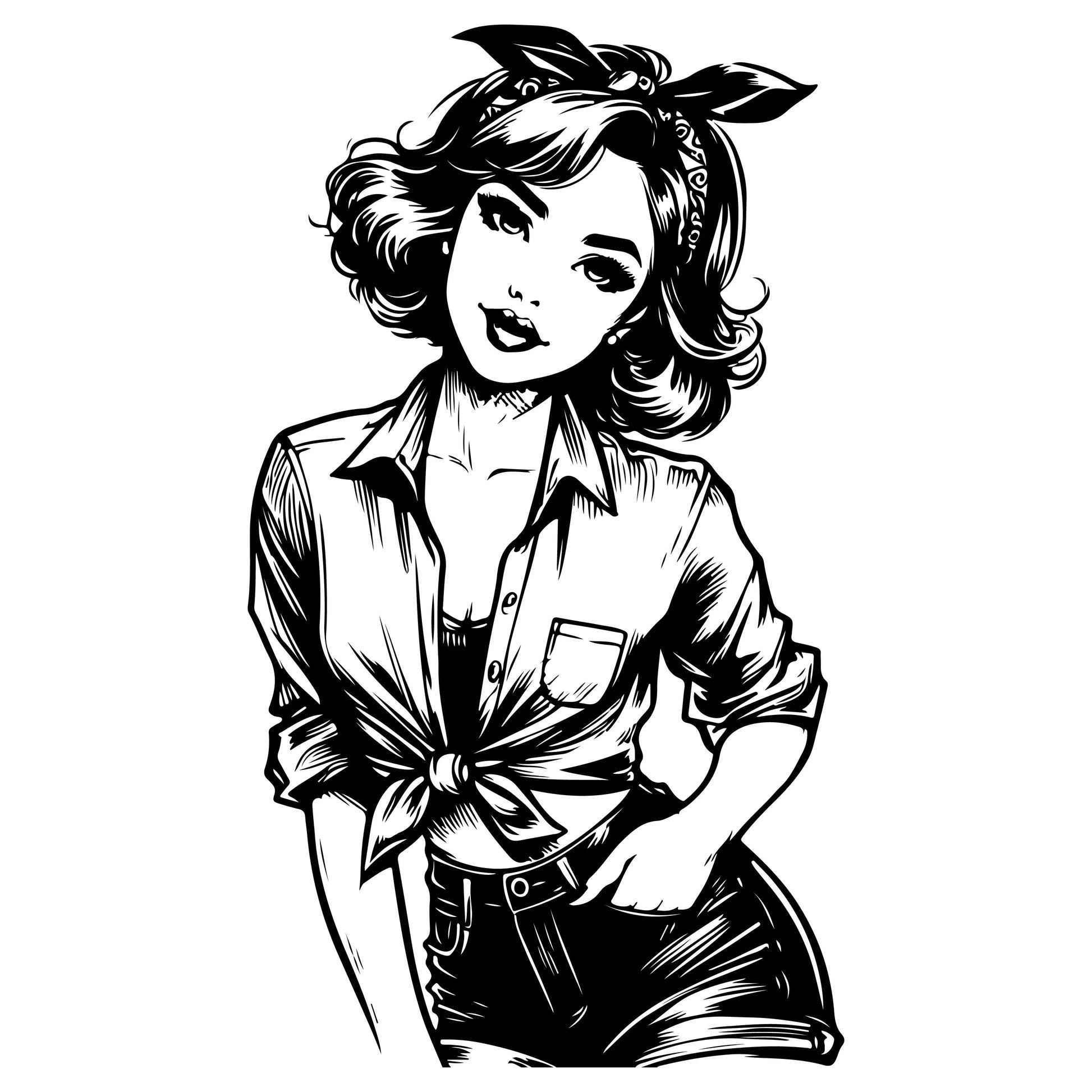 Ink Drawn Black Pin Up Clipart Bundle - CraftNest - Digital Crafting and Art