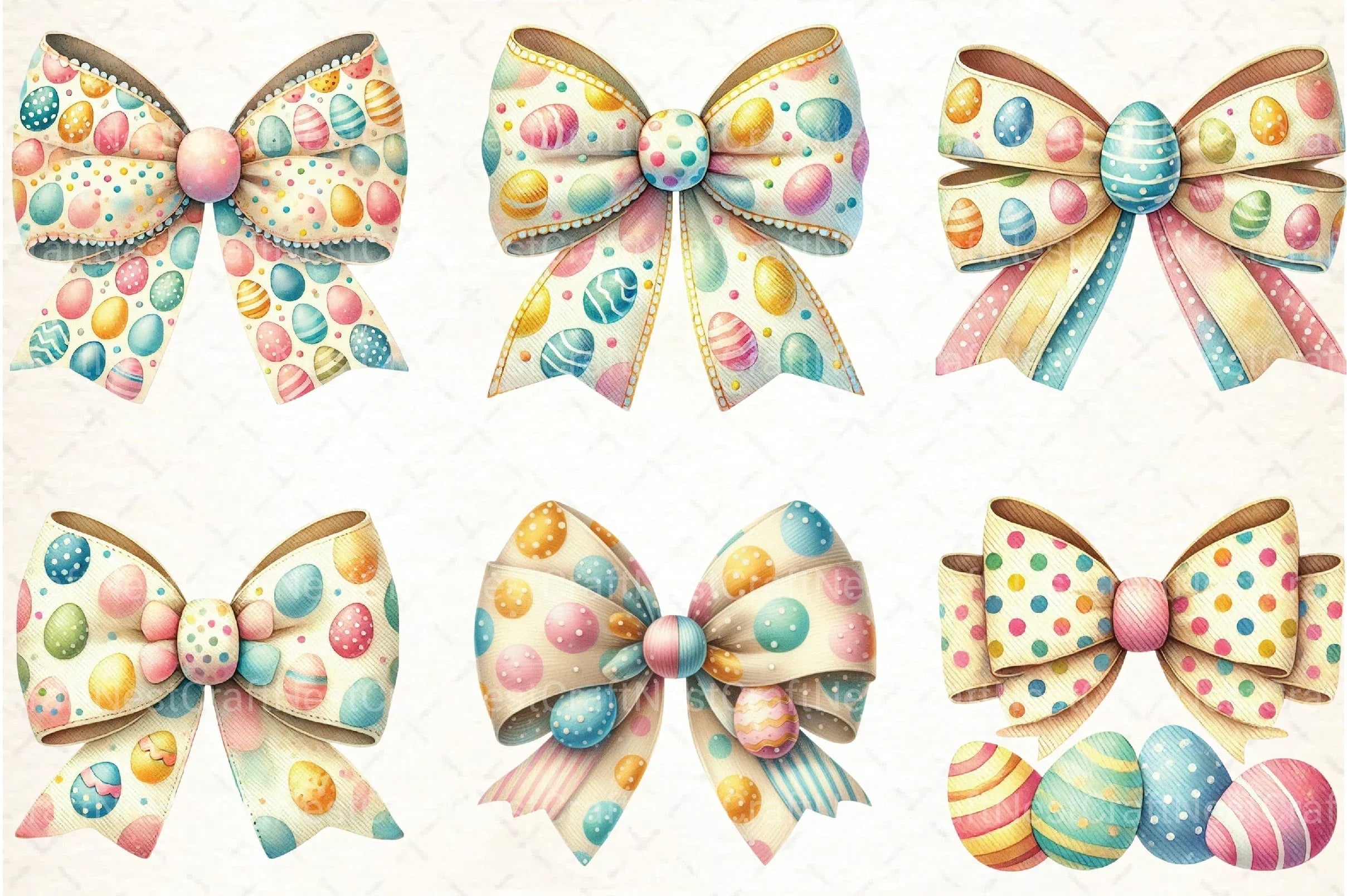 Easter Eggs Coquette Bow Clipart Bundle 1 - CraftNest - Digital Crafting and Art