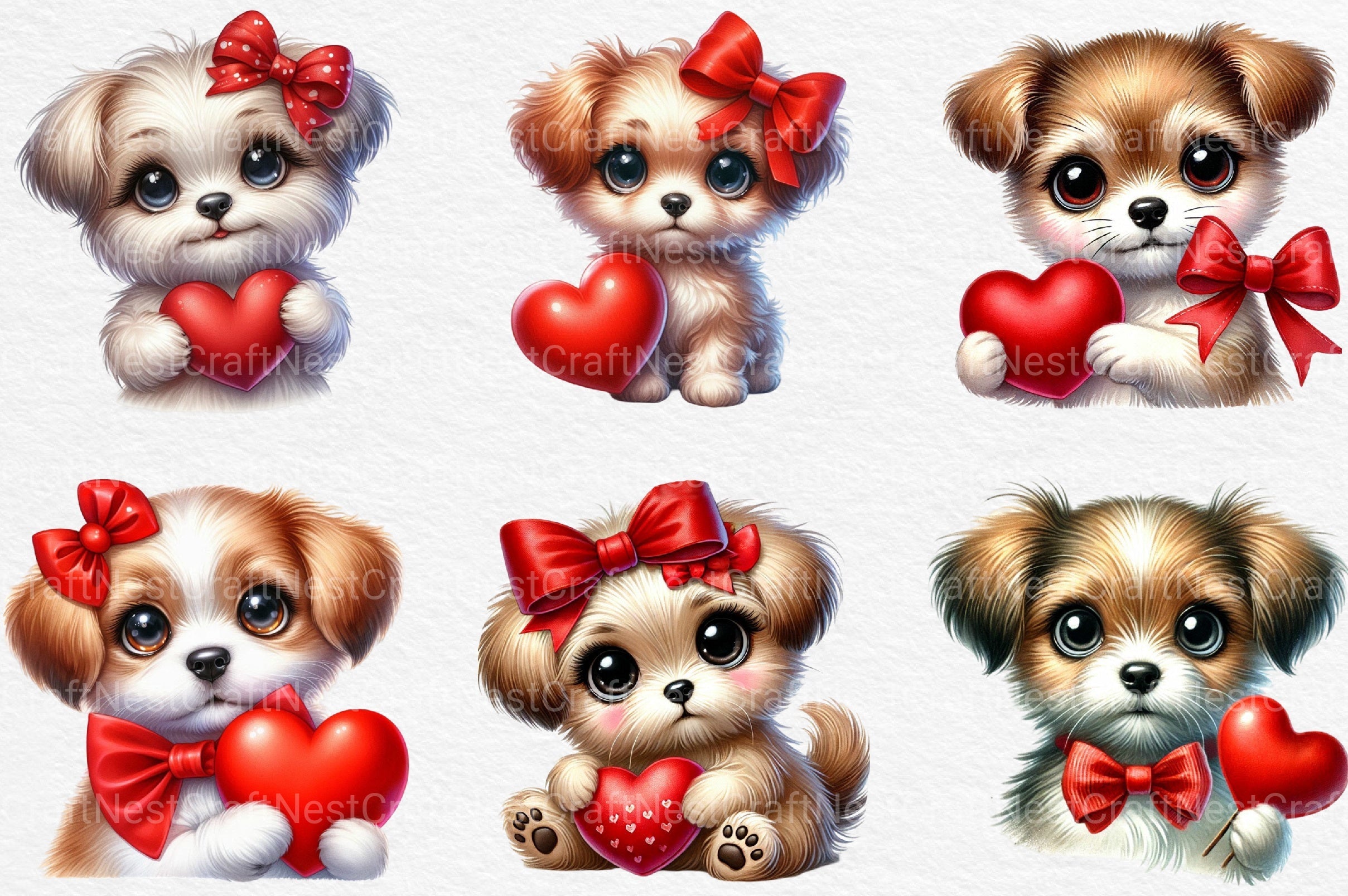 Valentine Cute Dog Clipart Bundle