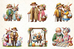 Easter Old Couple Clipart Bundle - CraftNest - Digital Crafting and Art