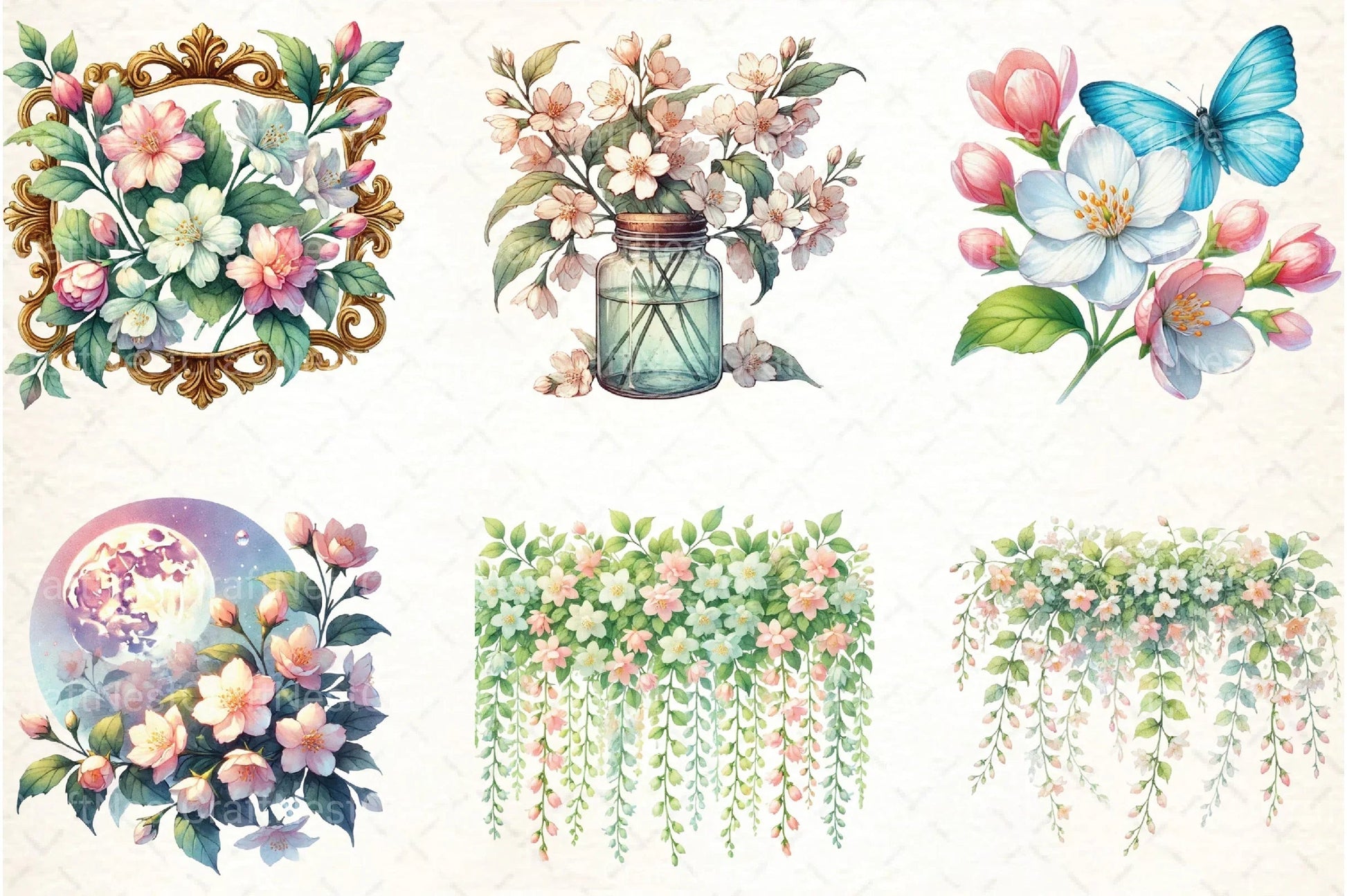 Spring Jasmine Flower Clipart Bundle 7 - CraftNest - Digital Crafting and Art