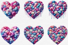 Valentine Heart Shaped Yarn Clipart Bundle - CraftNest - Digital Crafting and Art