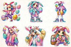 Hip Hop Easter Girl Clipart Bundle - CraftNest - Digital Crafting and Art