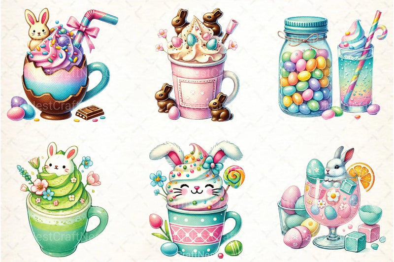 Cute Easter Drinks Clipart Bundle 3 - CraftNest - Digital Crafting and Art