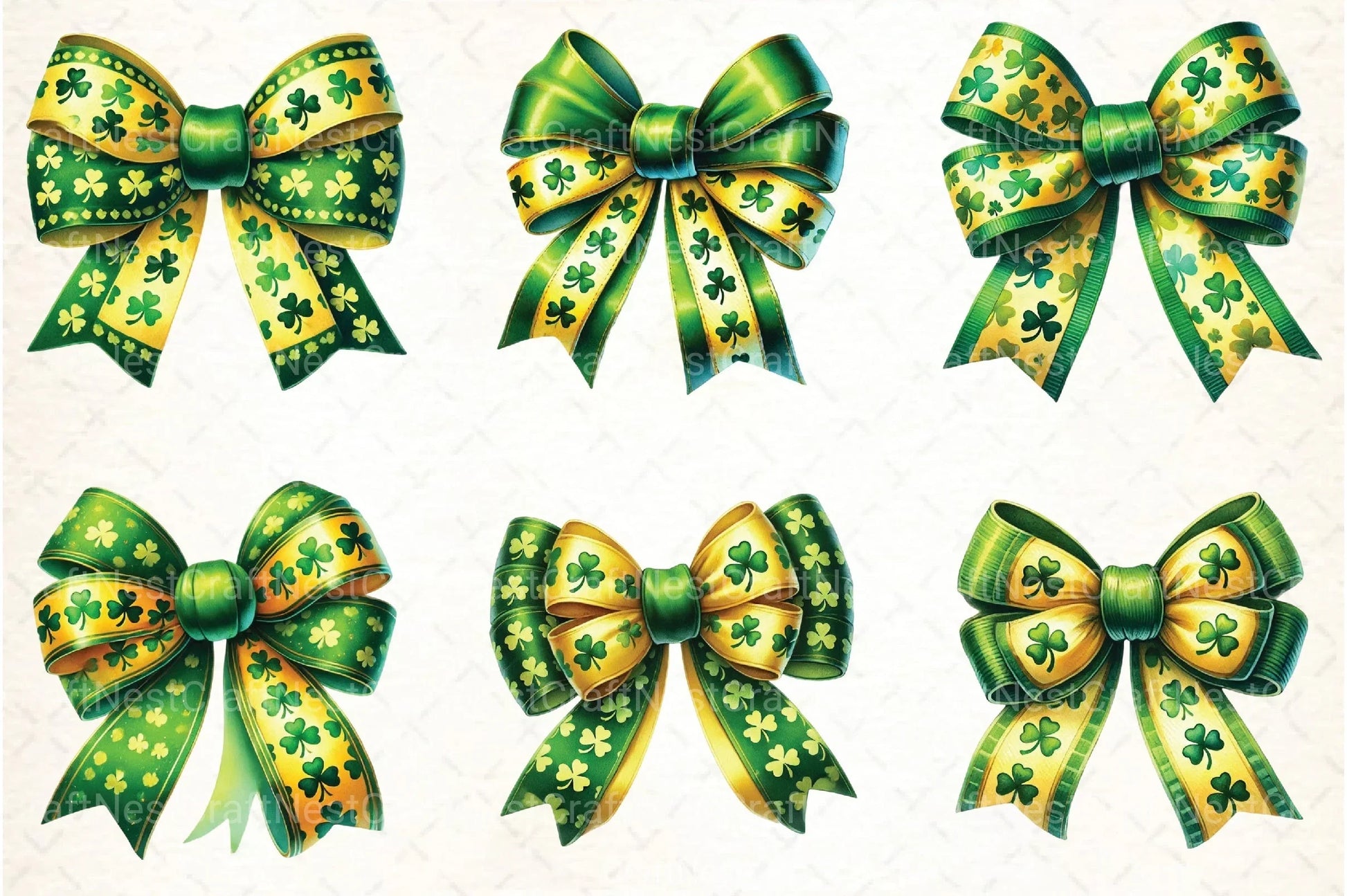 St. Patrick's Day Bow Clipart Bundle 4 - CraftNest - Digital Crafting and Art