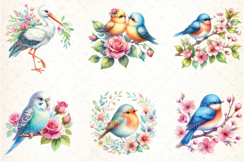 Spring Birds Clipart Bundle 8 - CraftNest - Digital Crafting and Art