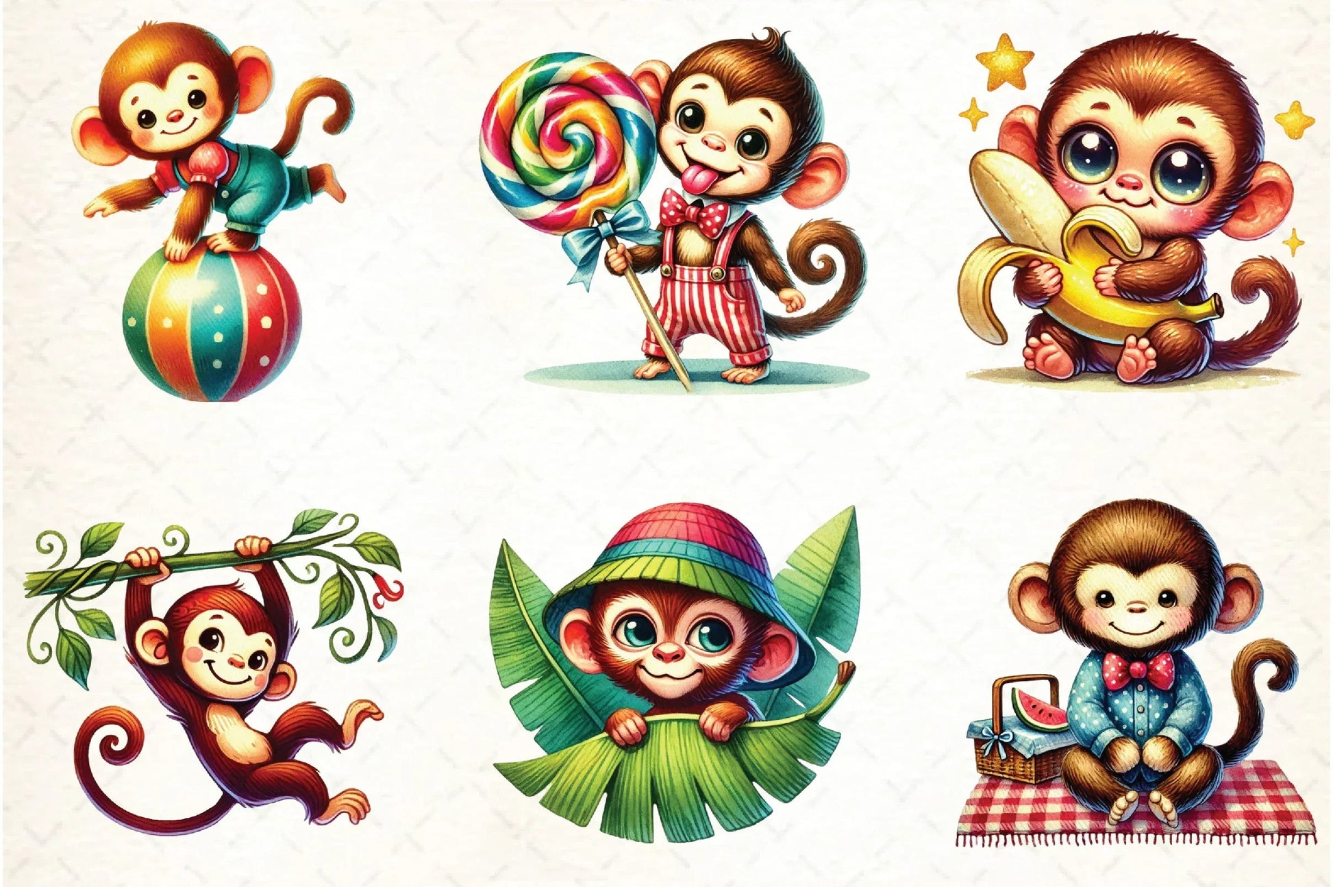 Monkey Clipart Bundle - CraftNest - Digital Crafting and Art