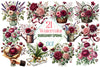 Burgundy Spring Clipart Bundle