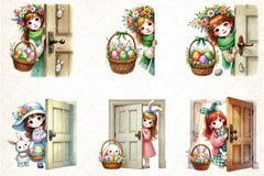 Easter Girl Peeking Clipart Bundle - CraftNest - Digital Crafting and Art