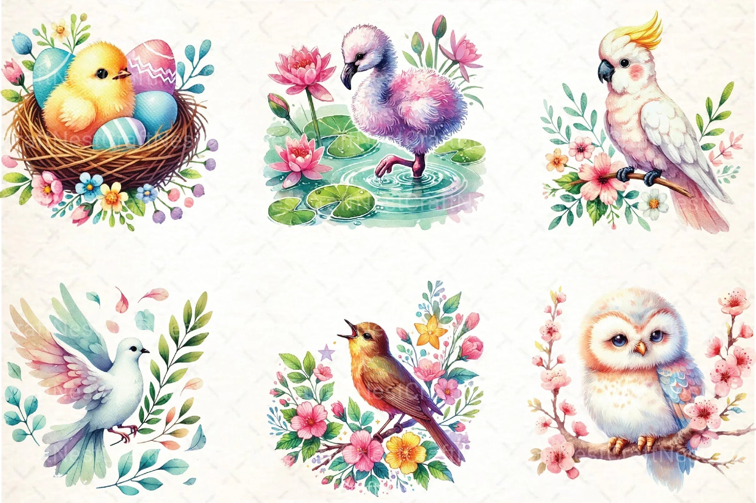 Spring Birds Clipart Bundle 99 - CraftNest - Digital Crafting and Art