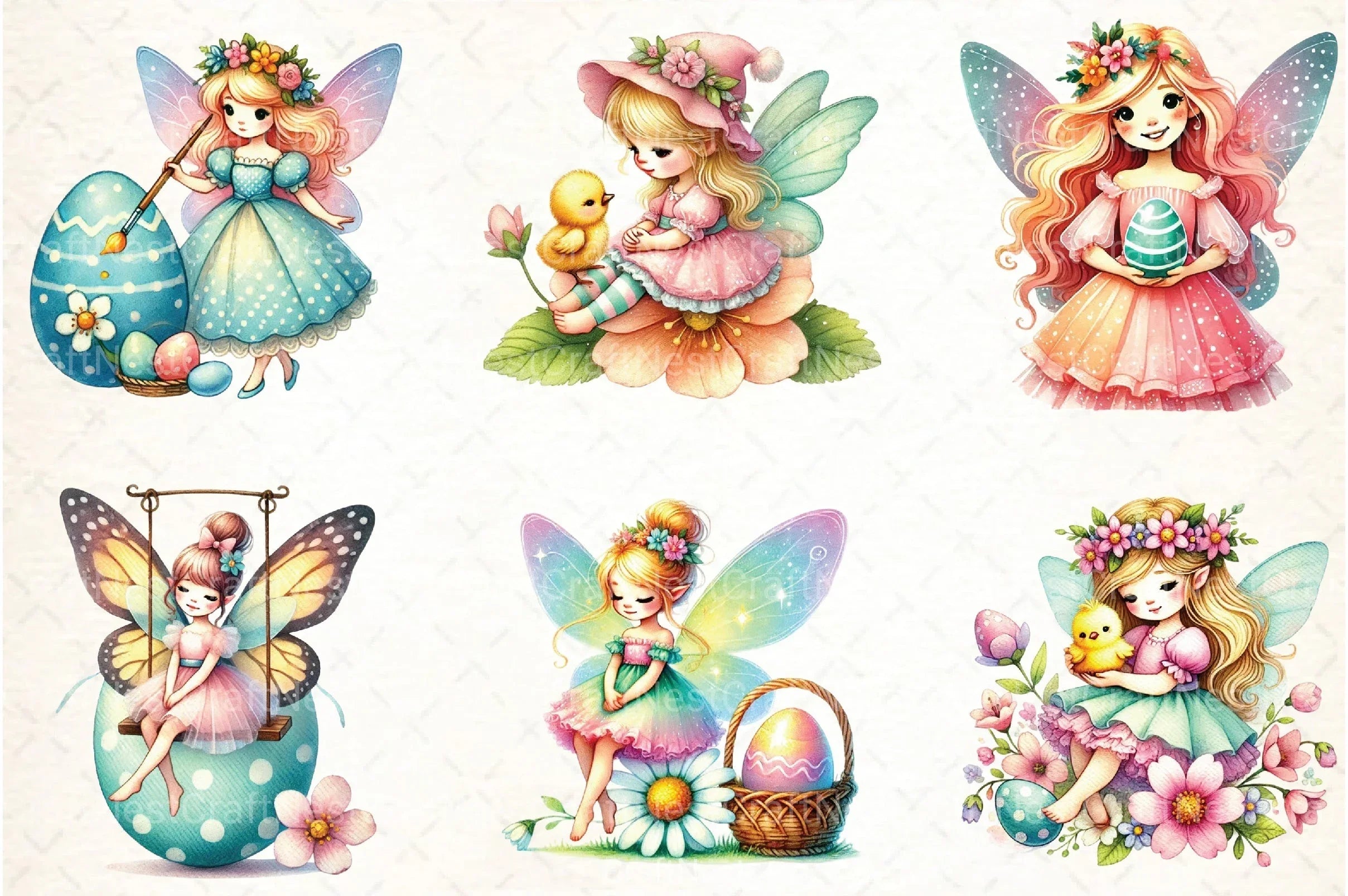 Easter Fairy Clipart Bundle 66 - CraftNest - Digital Crafting and Art