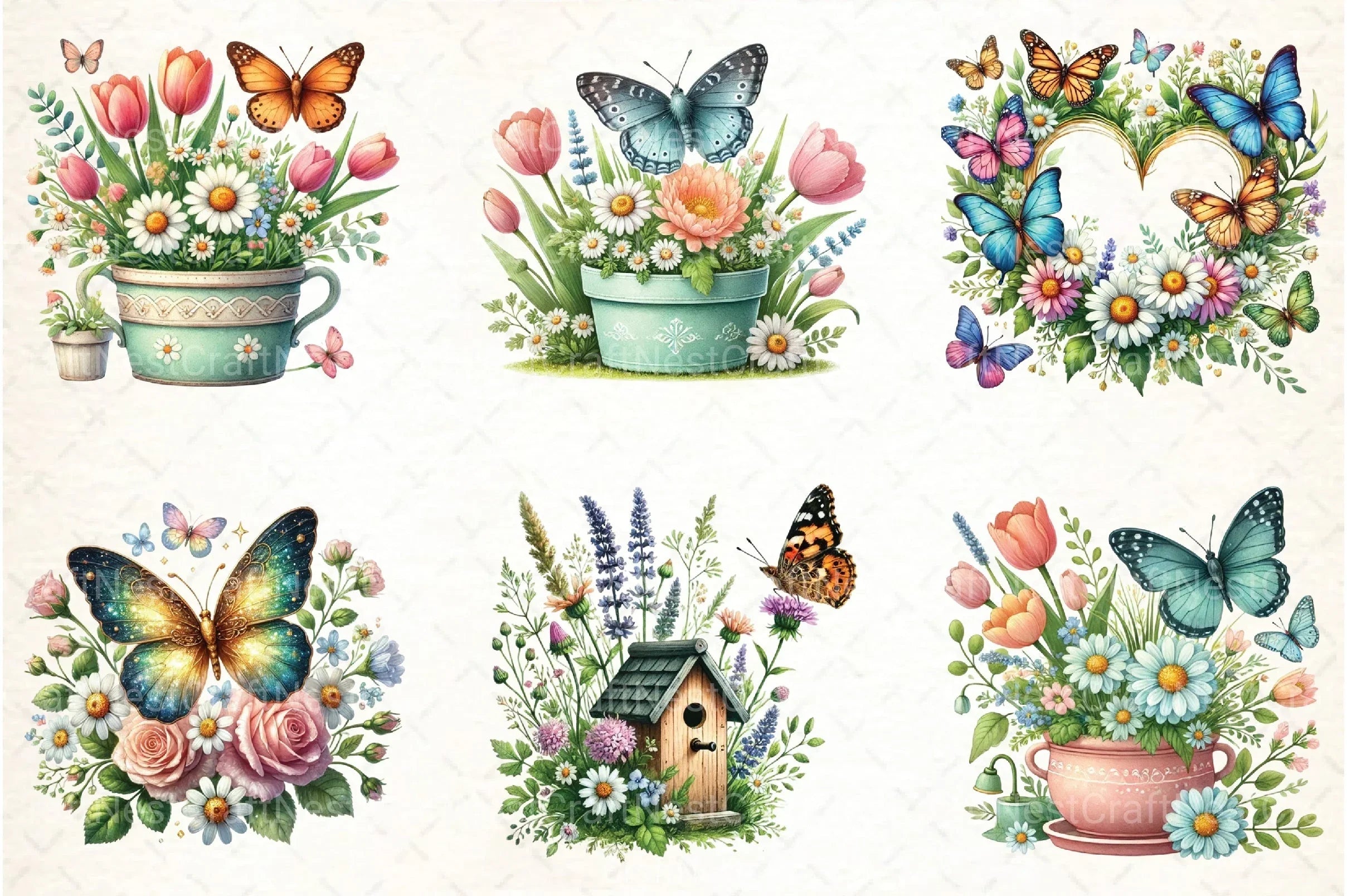 Spring Butterfly Clipart Bundle 2 - CraftNest - Digital Crafting and Art