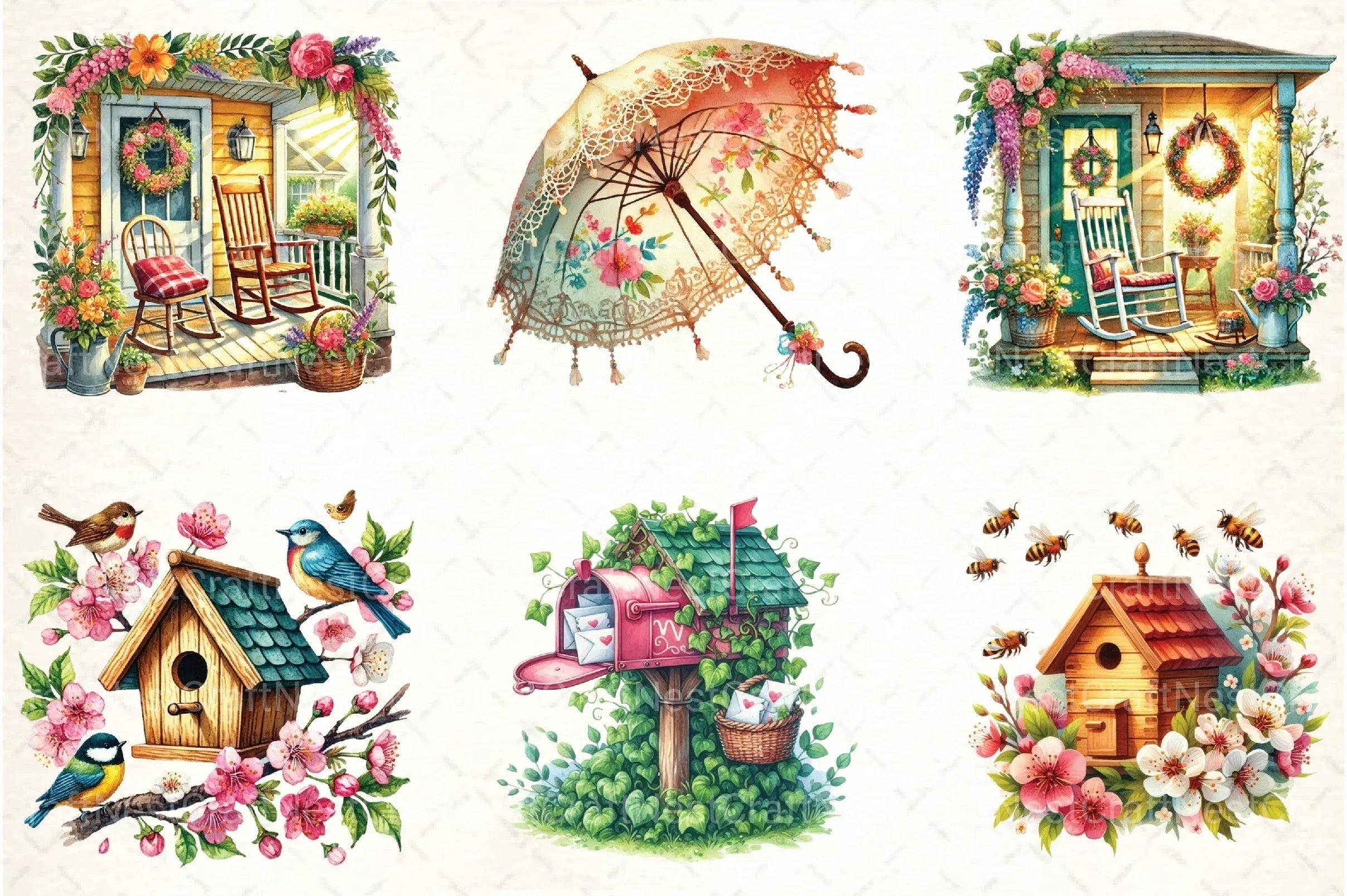 Cozy Spring Clipart Bundle 99 - CraftNest - Digital Crafting and Art