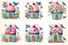 Spring Cupcake House Clipart Bundle - CraftNest - Digital Crafting and Art