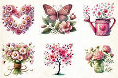 Pink Spring Clipart Bundle - CraftNest - Digital Crafting and Art