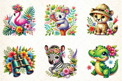 Spring Safari Time Clipart Bundle - CraftNest - Digital Crafting and Art