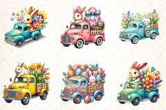 Spring Truck & Bunny Clipart Bundle - CraftNest - Digital Crafting and Art