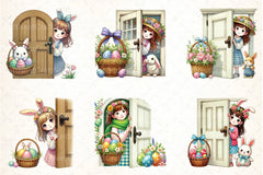 Easter Girl Peeking Clipart Bundle - CraftNest - Digital Crafting and Art
