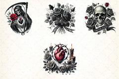 Gothic Valentine's Day Clipart Bundle 6 - CraftNest - Digital Crafting and Art