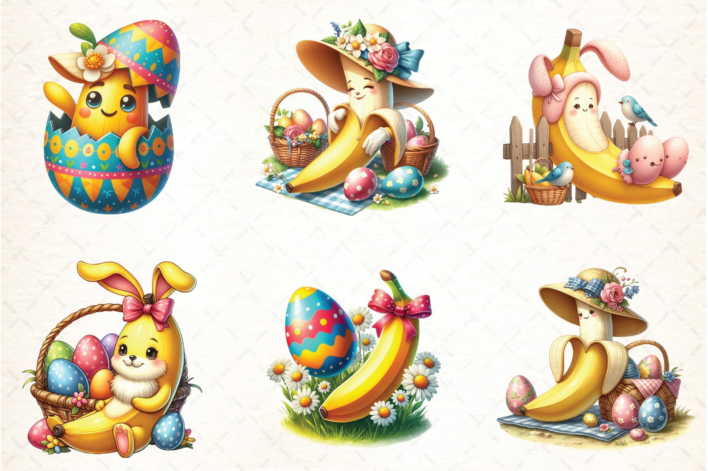 Easter Banana Clipart Bundle - CraftNest - Digital Crafting and Art