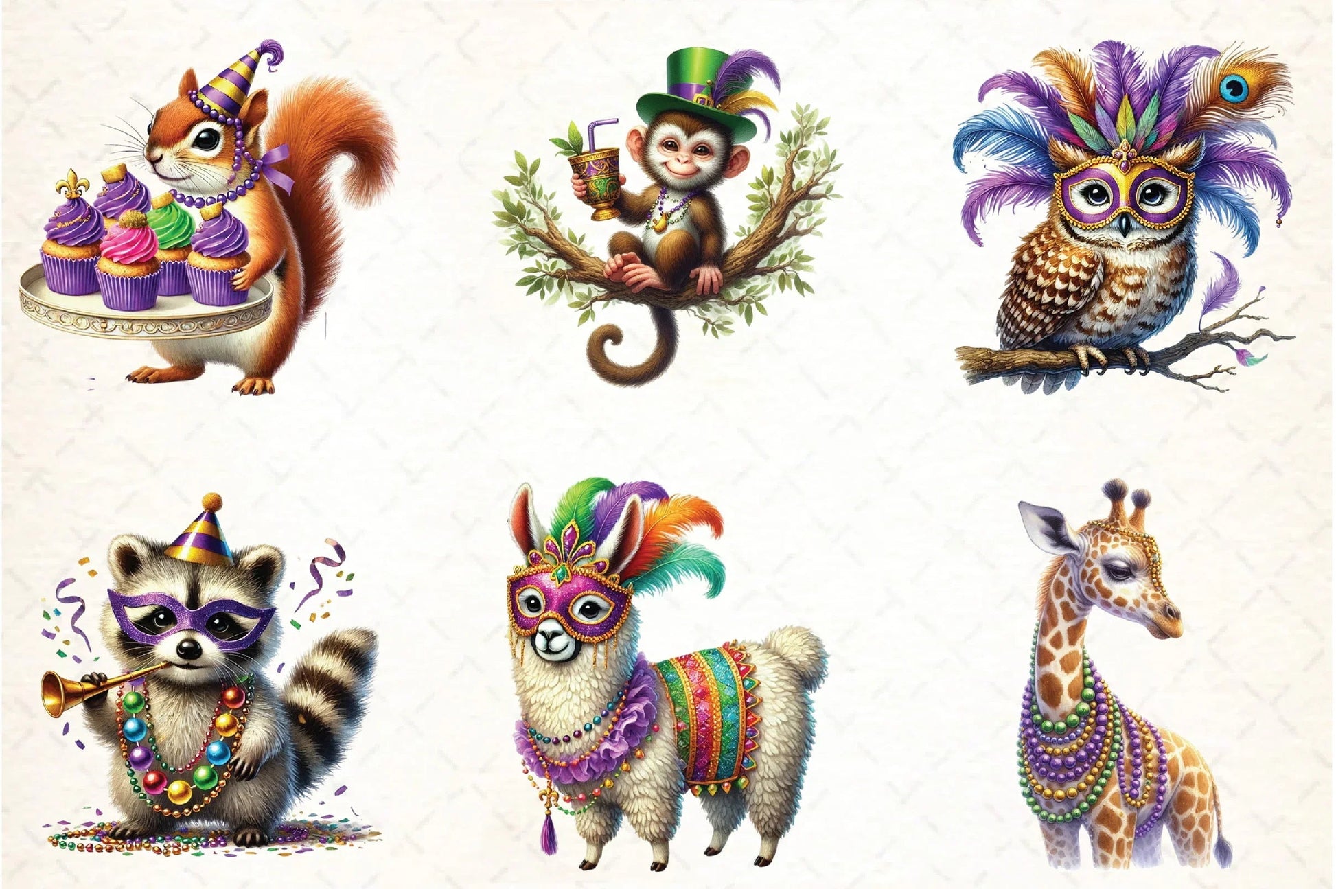 Mardi Gras Animal Clipart Bundle - CraftNest - Digital Crafting and Art