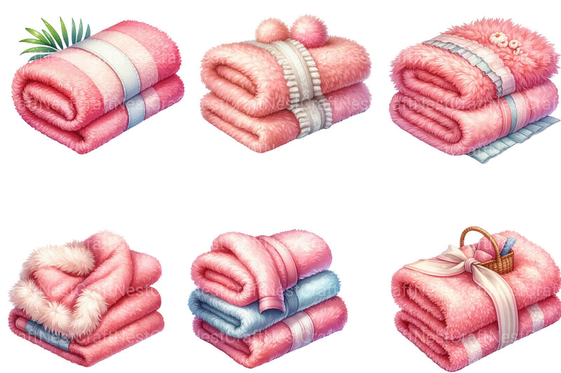 Summer Pink Towel Clipart Bundle - CraftNest - Digital Crafting and Art