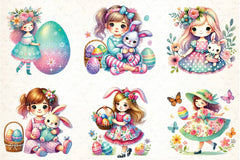 Spring Easter Girls Clipart Bundle - CraftNest - Digital Crafting and Art