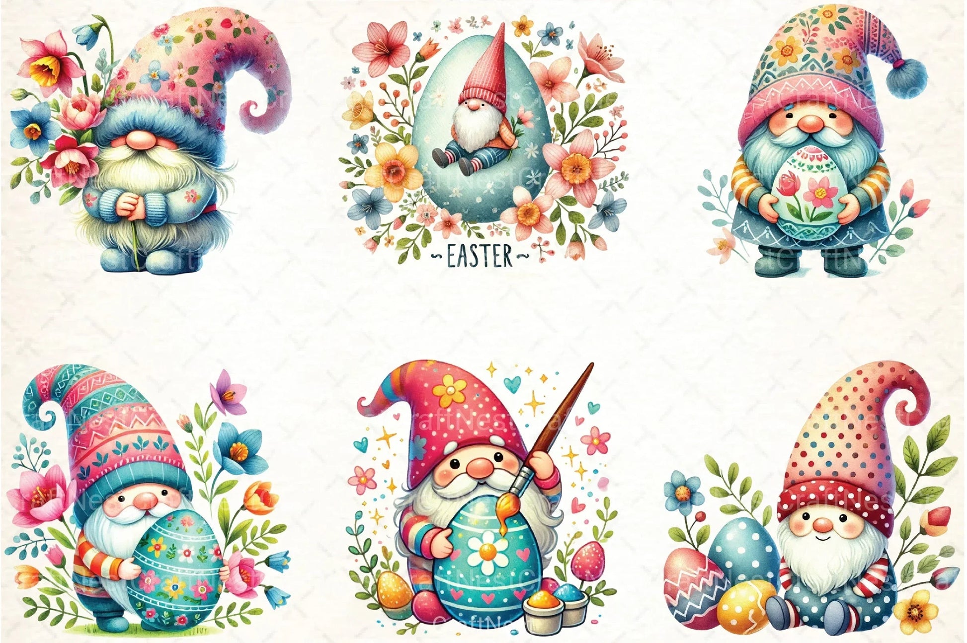 Cute Easter Gnome Clipart Bundle 99 - CraftNest - Digital Crafting and Art