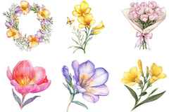 Freesia Mother’s Day Clipart Bundle - CraftNest - Digital Crafting and Art