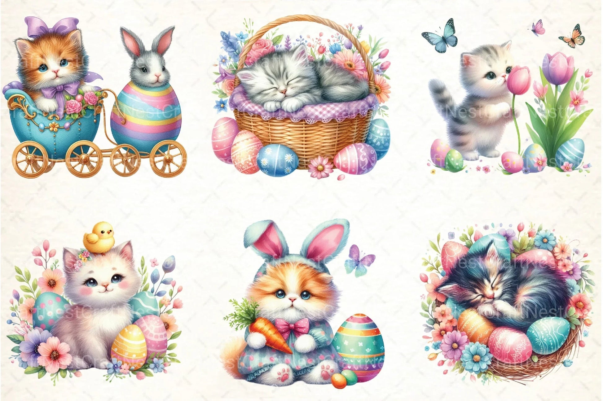 Easter Cats Clipart Bundle - CraftNest - Digital Crafting and Art