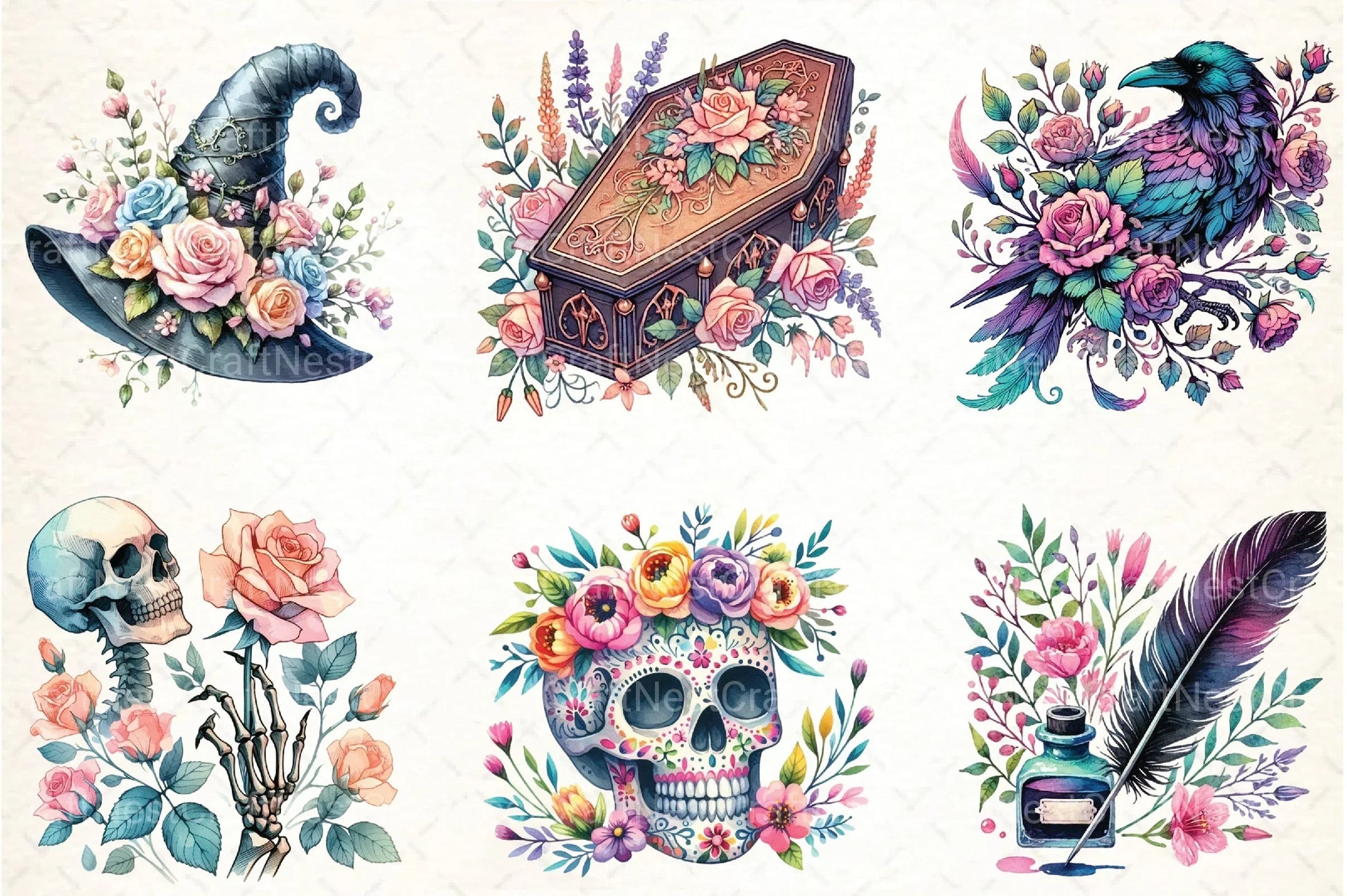 Gothic Spring Clipart Bundle 8 - CraftNest - Digital Crafting and Art