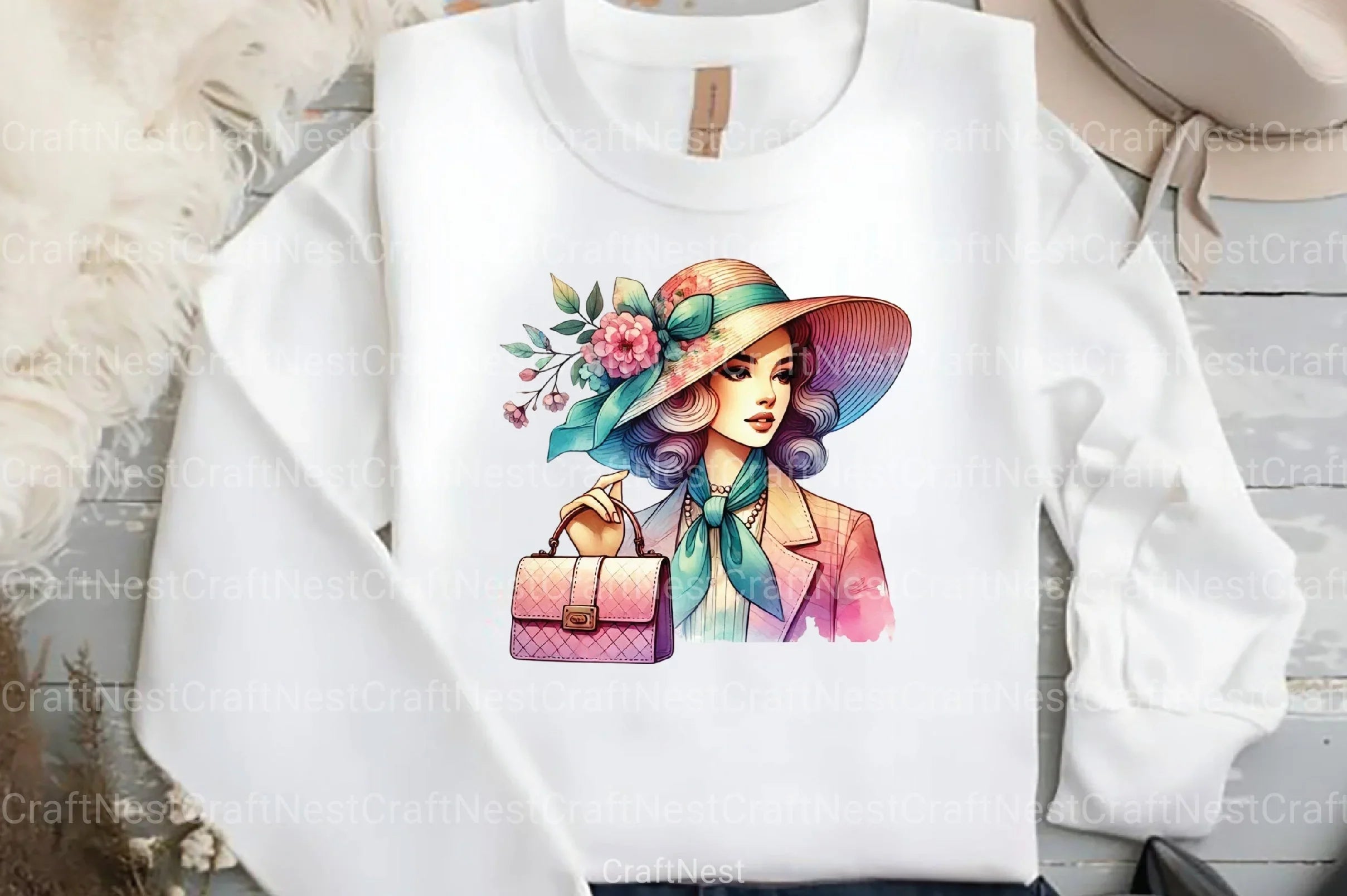 Vintage Spring Woman Clipart Bundle 1 - CraftNest - Digital Crafting and Art